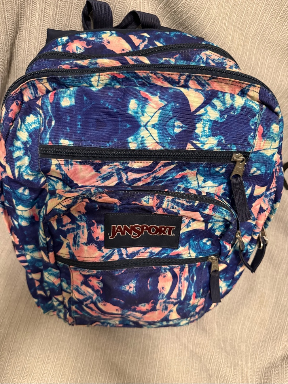 Jansport Navy Blue & Pink Abstract Pattern Backpack - Picture 3 of 12